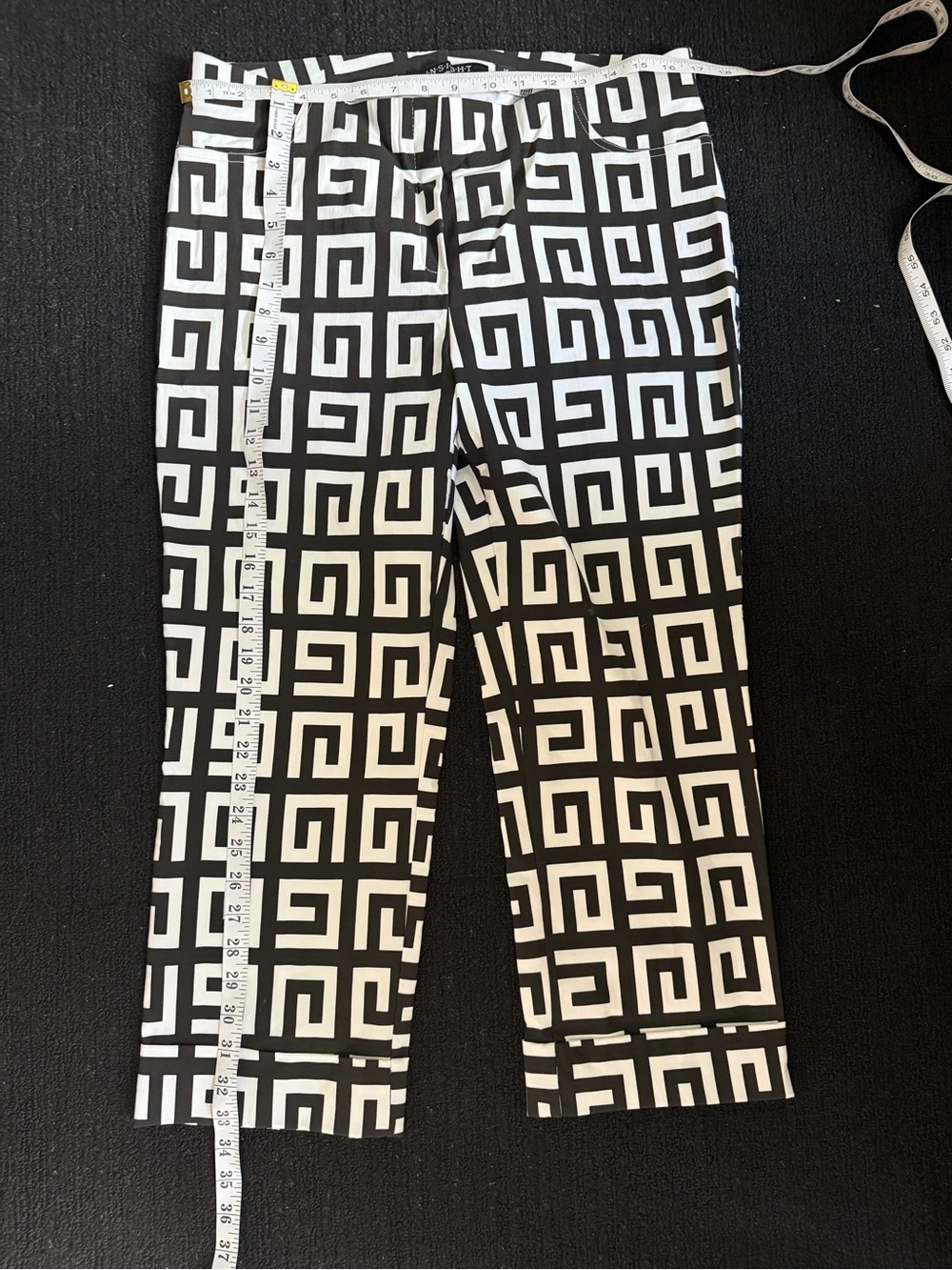 INSIGHT Black & White Geometric Stretch Pants – Size 14 (Large/XL) - Picture 7 of 7